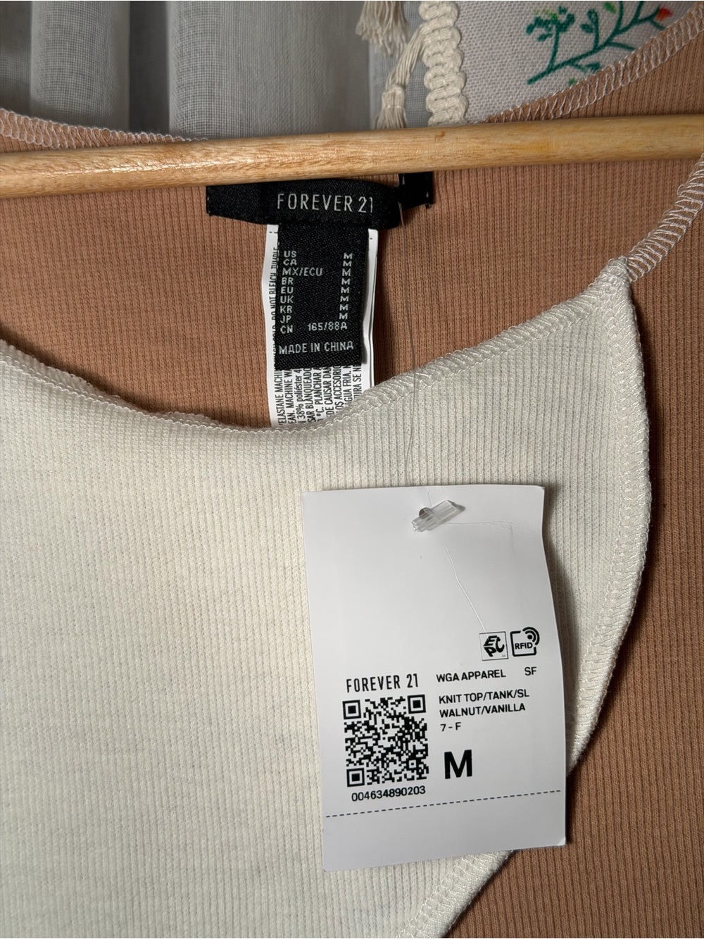Forever 21 Cream and Brown Colorblock Cropped Tank - Picture 2 of 2